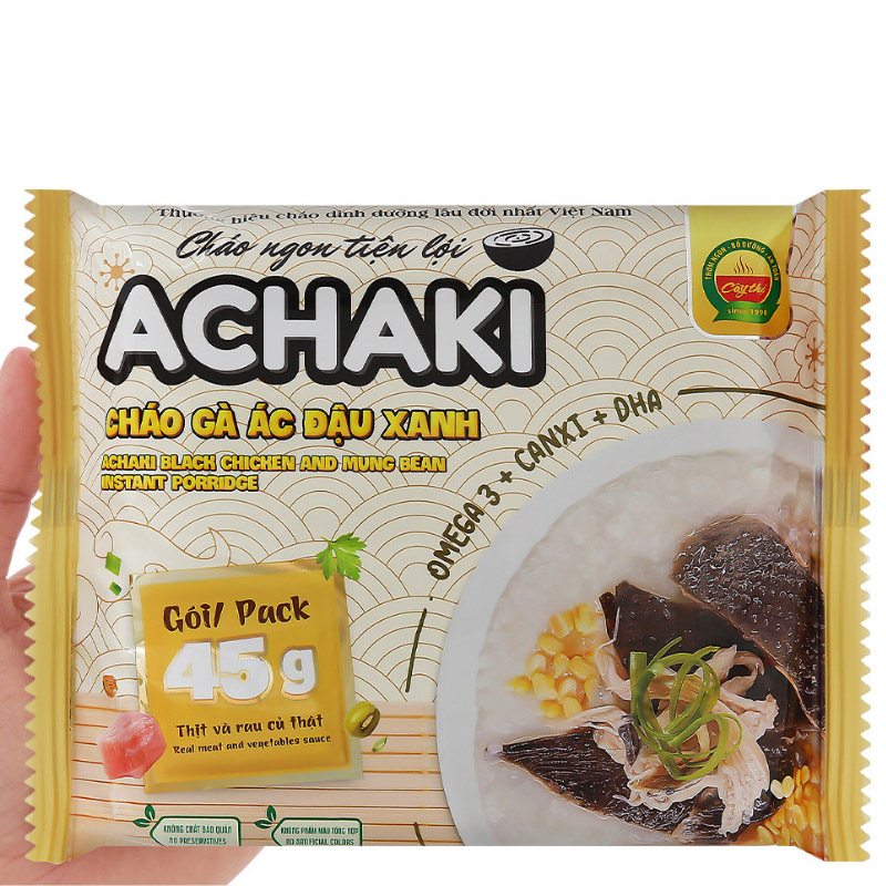 Cháo ăn liền Achaki vị gà ác, đậu xanh gói 72g (từ 1 tuổi) 11