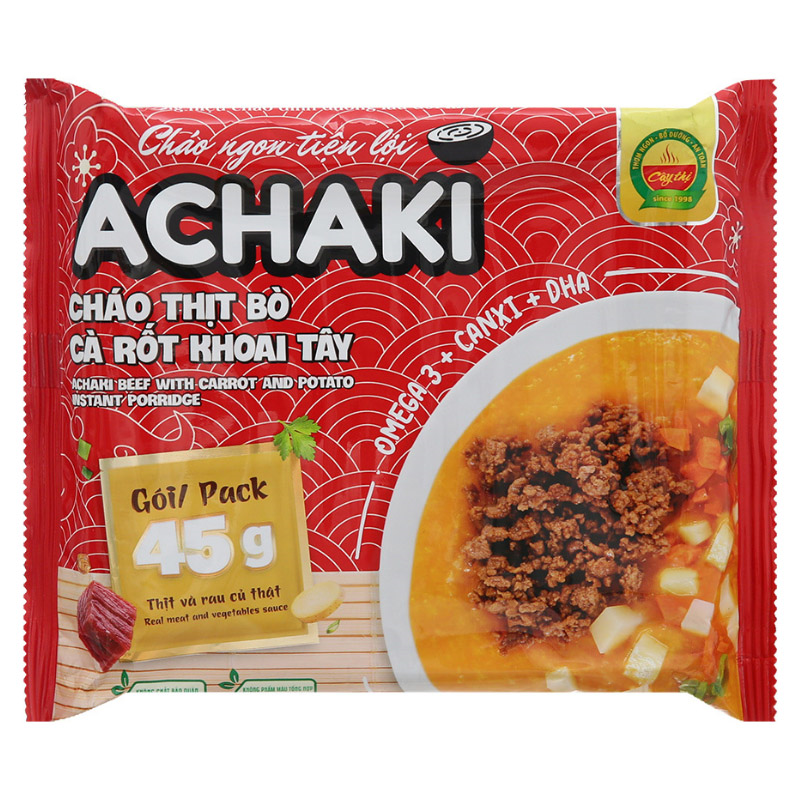 Cháo ăn liền Achaki vị thịt bò, cà rốt và khoai tây gói 72g (từ 1 tuổi) 9