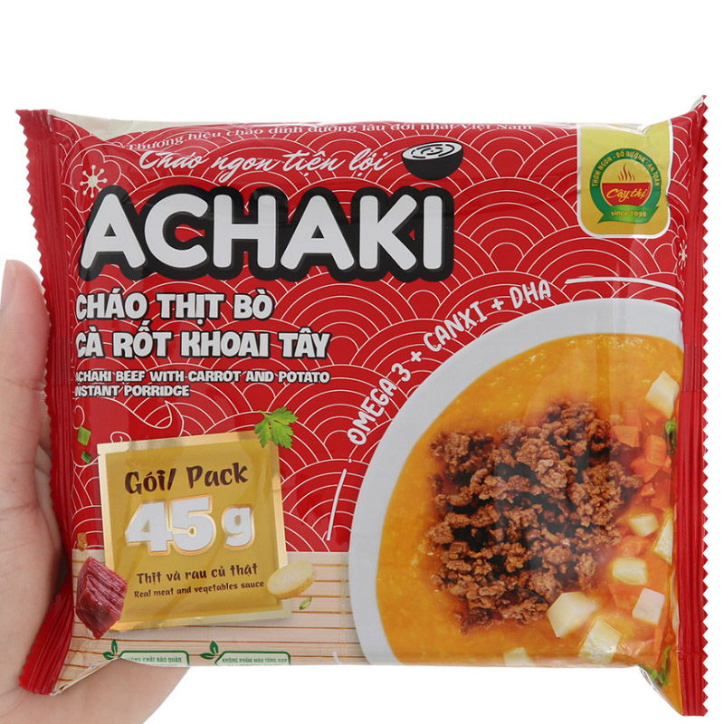 Cháo ăn liền Achaki vị thịt bò, cà rốt và khoai tây gói 72g (từ 1 tuổi) 11