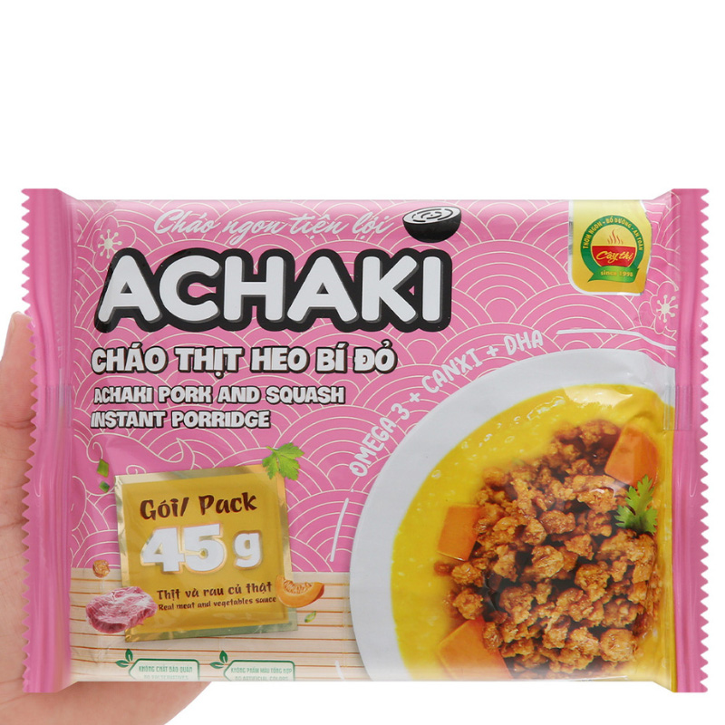 Cháo ăn liền Achaki vị thịt heo, bí đỏ gói 72g (từ 1 tuổi) 11