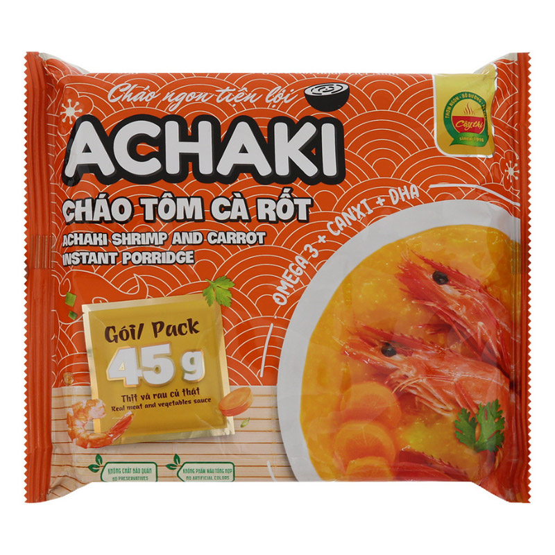 Cháo ăn liền Achaki vị tôm, cà rốt gói 72g (từ 1 tuổi) 9