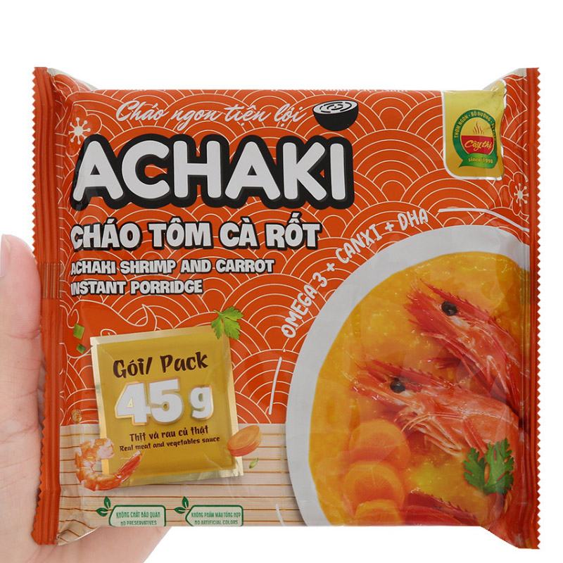 Cháo ăn liền Achaki vị tôm, cà rốt gói 72g (từ 1 tuổi) 11