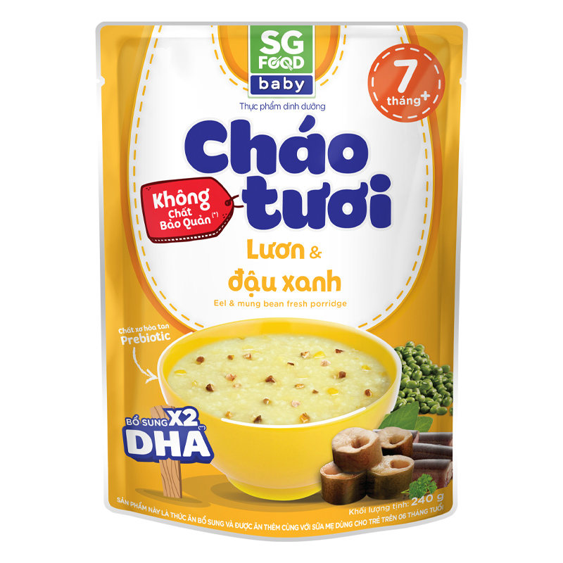 Combo 3 gói cháo tươi SG Food Baby vị lươn, đậu xanh 240g (từ 7 tháng) 2