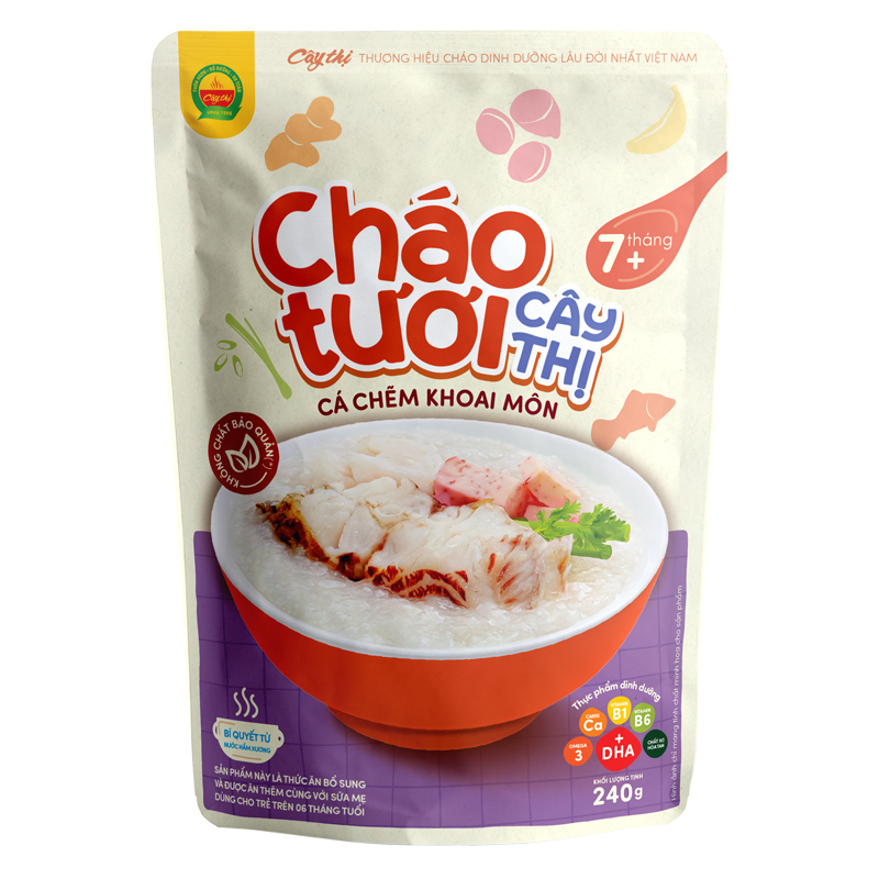 Cháo tươi Cây Thị vị cá chẽm, khoai môn gói 240g (từ 7 tháng) - Giao bao bì ngẫu nhiên 8