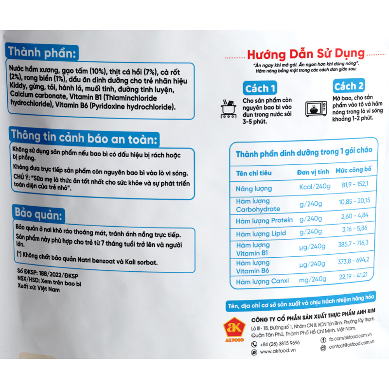 Combo 3 gói cháo tươi Cây Thị vị cá hồi, rong biển 240g (từ 7 tháng) 5