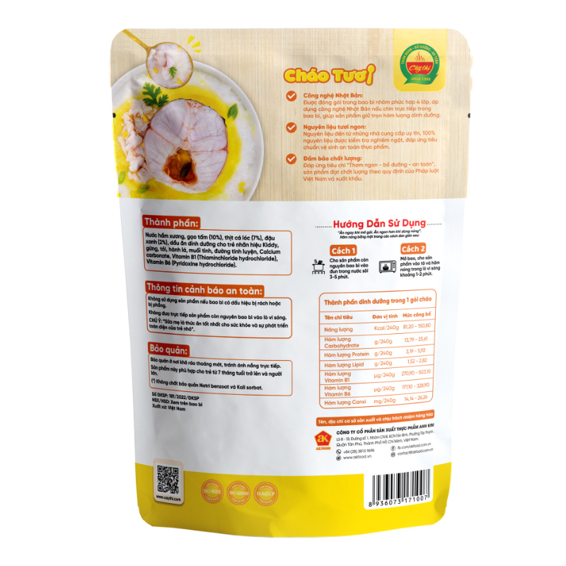 Combo 3 gói cháo tươi Cây Thị vị cá lóc, đậu xanh 240g (từ 7 tháng) 3