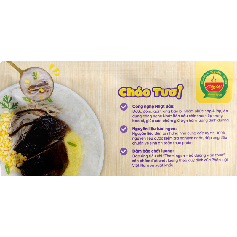 Cháo tươi Cây Thị vị gà ác, đậu xanh gói 240g (từ 7 tháng) 8