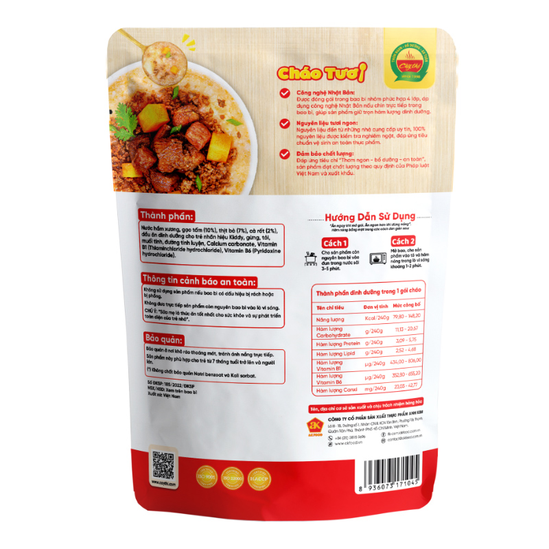Combo 3 gói cháo tươi Cây Thị vị thịt bò, cà rốt 240g (từ 7 tháng) 3