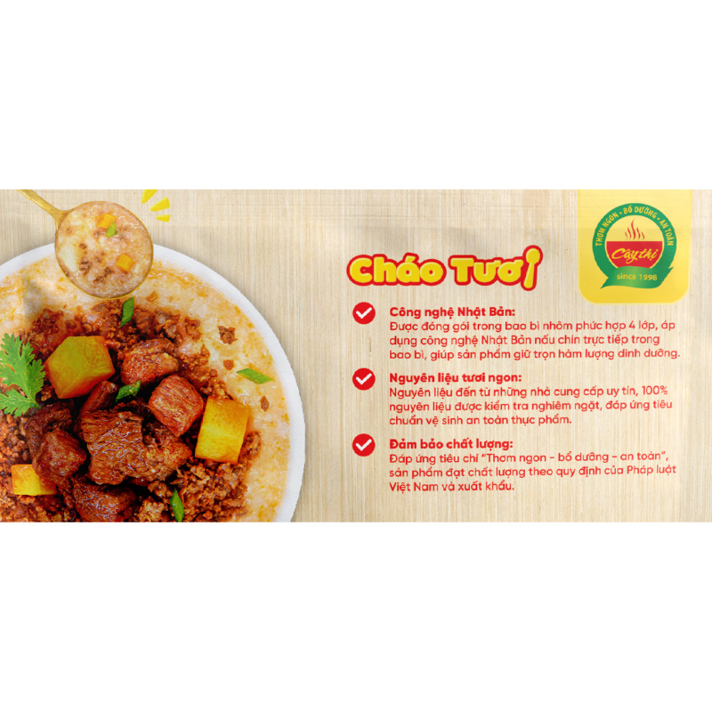 Combo 3 gói cháo tươi Cây Thị vị thịt bò, cà rốt 240g (từ 7 tháng) 4