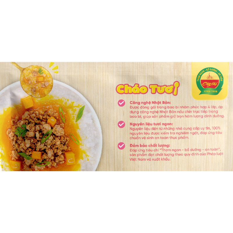Combo 3 gói cháo tươi Cây Thị vị thịt heo, bí đỏ 240g (từ 7 tháng) 4