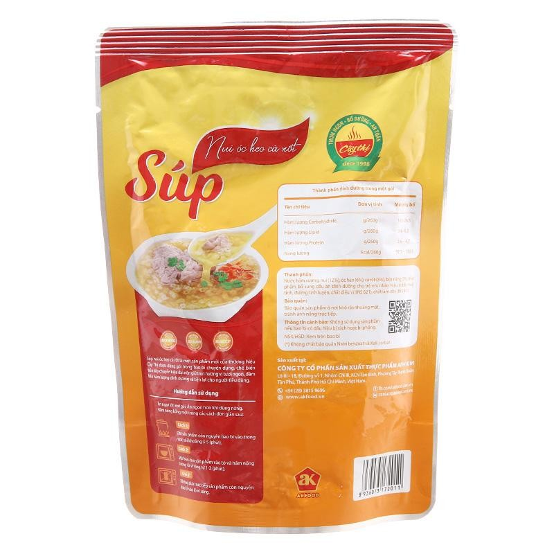 Súp nui Cây Thị vị óc heo, cà rốt gói 260g (từ 1 tuổi) 9