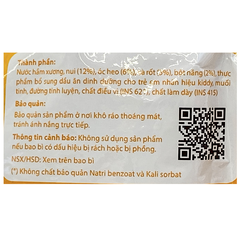 Súp nui Cây Thị vị óc heo, cà rốt gói 260g (từ 1 tuổi) 11