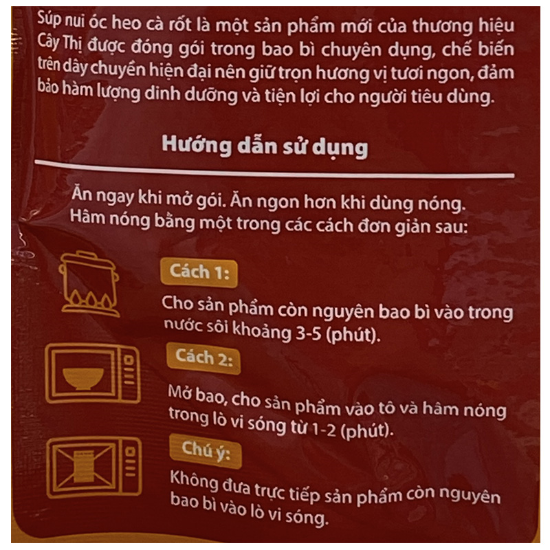 Súp nui Cây Thị vị óc heo, cà rốt gói 260g (từ 1 tuổi) 13