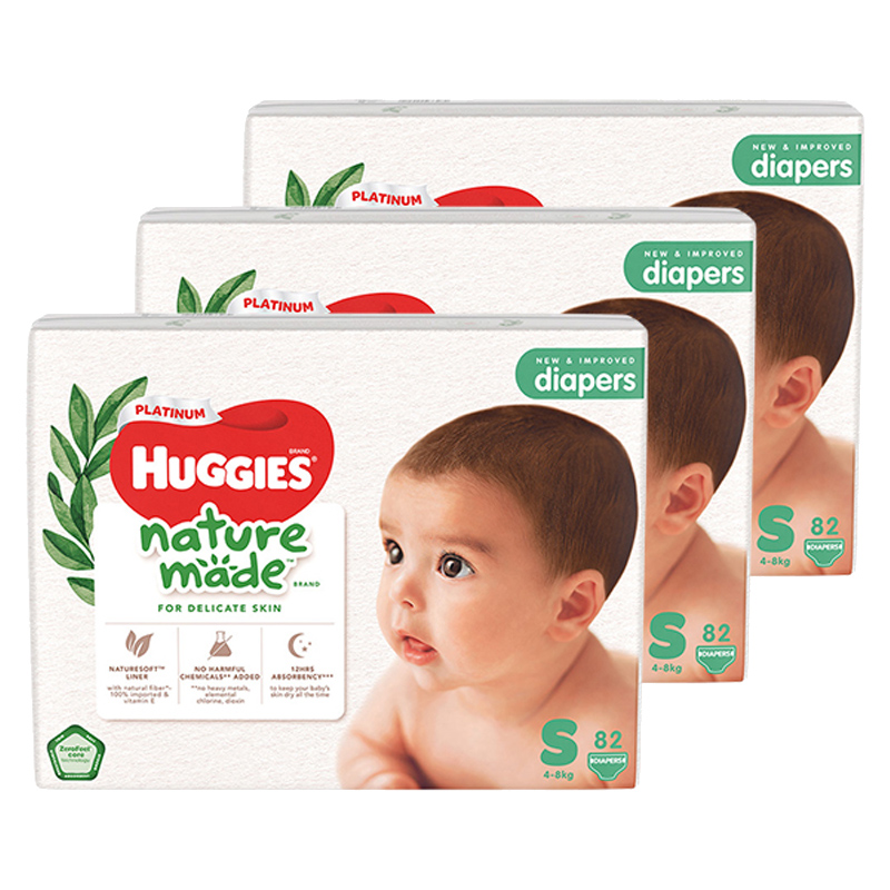 Combo 3 tã dán Huggies Platinum nature made size S