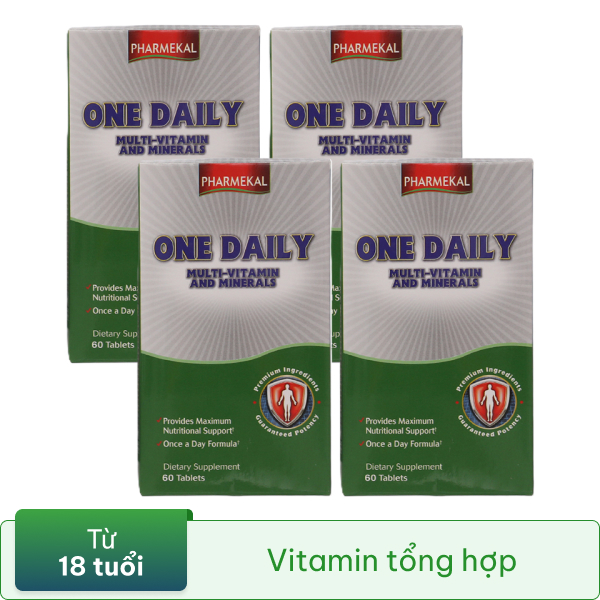 Combo 4 hộp One Daily Multivitamin Pharmekal hỗ trợ giúp bổ sung vitamin và khoáng chất