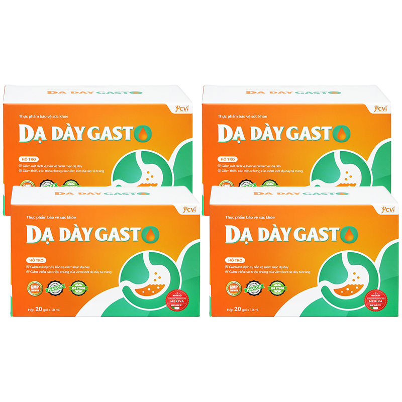 Combo 4 hộp Thực phẩm bảo vệ sức khoẻ: Dạ dày Gasto