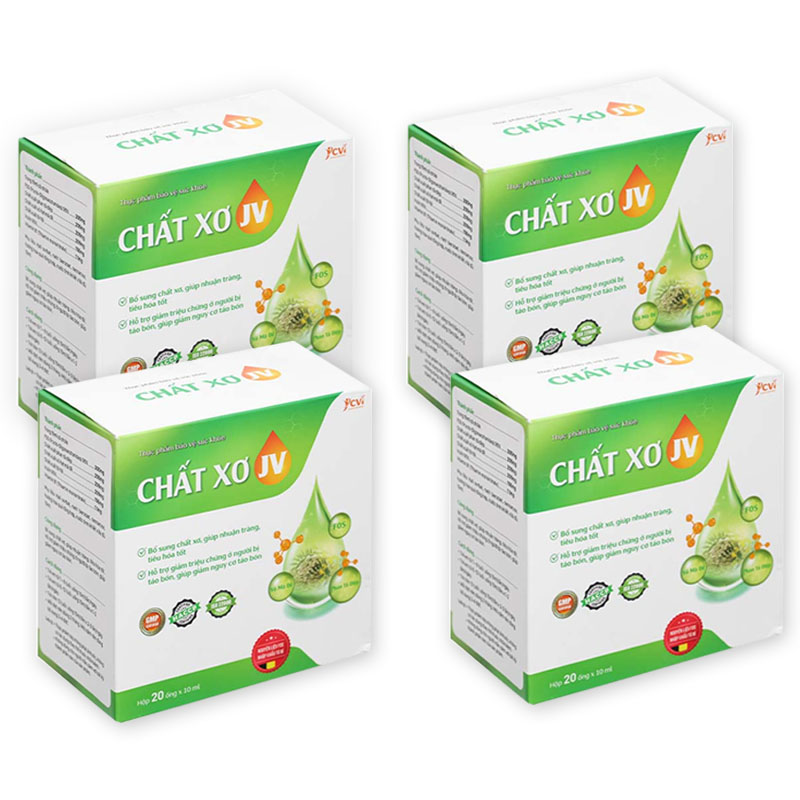 Combo 4 hộp Chất Xơ Jv hỗ trợ giảm nguy cơ bị táo bón