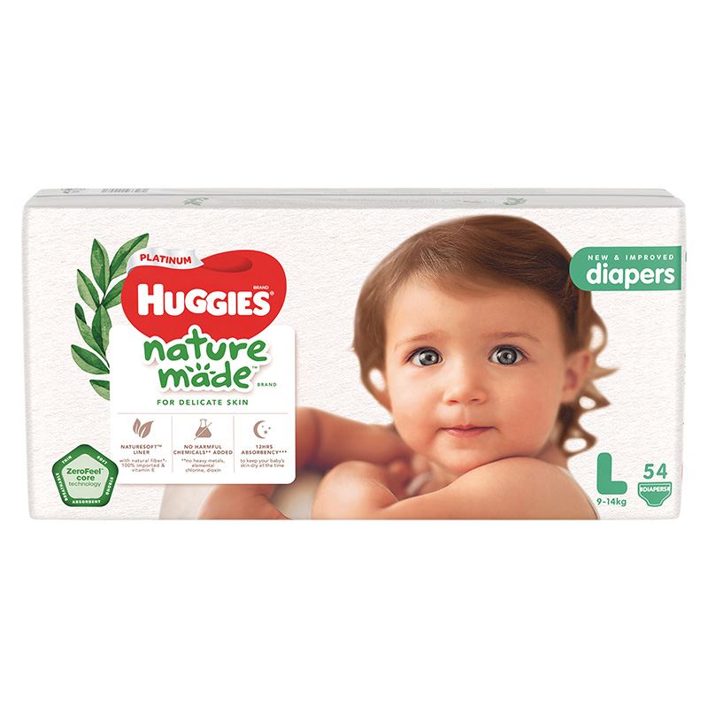 Combo 4 tã dán Huggies Platinum nature made siêu cao cấp size L 54 miếng (9 - 14 kg) - Giao bao bì ngẫu nhiên 3
