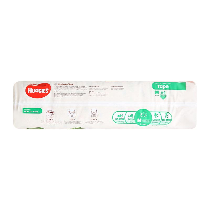 Combo 4 tã dán Huggies Platinum nature made siêu cao cấp size M 64 miếng (6 - 11 kg) - Giao bao bì ngẫu nhiên 7