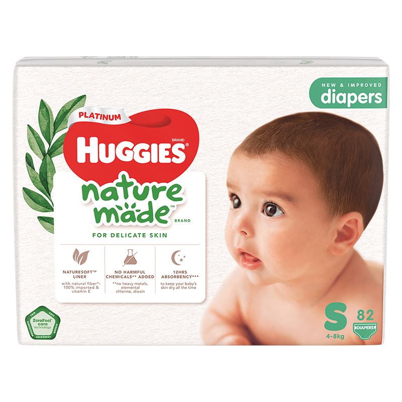 Combo 2 tã dán Huggies Platinum nature made siêu cao cấp size S 82 miếng/bịch (4 - 8 kg) - Giao bao bì ngẫu nhiên 29