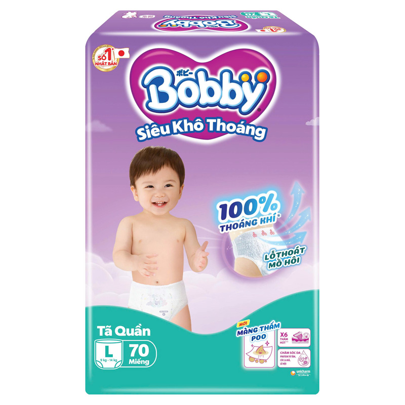 Combo 2 tã quần Bobby size L 70 miếng/bịch (9 - 14 kg) - Giao bao bì ngẫu nhiên 19