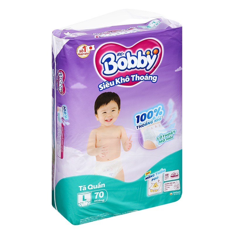 Combo 2 tã quần Bobby size L 70 miếng/bịch (9 - 14 kg) - Giao bao bì ngẫu nhiên 21
