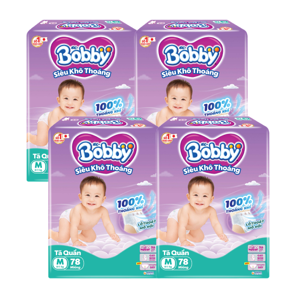 Combo 2 tã quần Bobby size M 78 miếng/bịch (6 - 11 kg) - Giao bao bì ngẫu nhiên - AVAKids.com