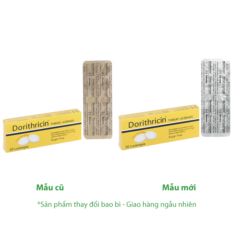 Viên ngậm Dorithricin trị viêm họng, đau họng (2 vỉ x 10 viên)