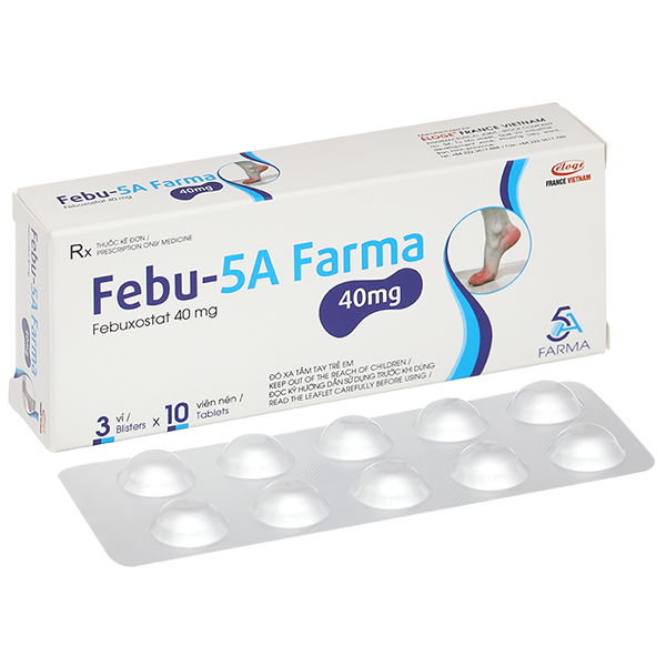Febu-5A Farma 40mg điều trị tăng acid uric máu