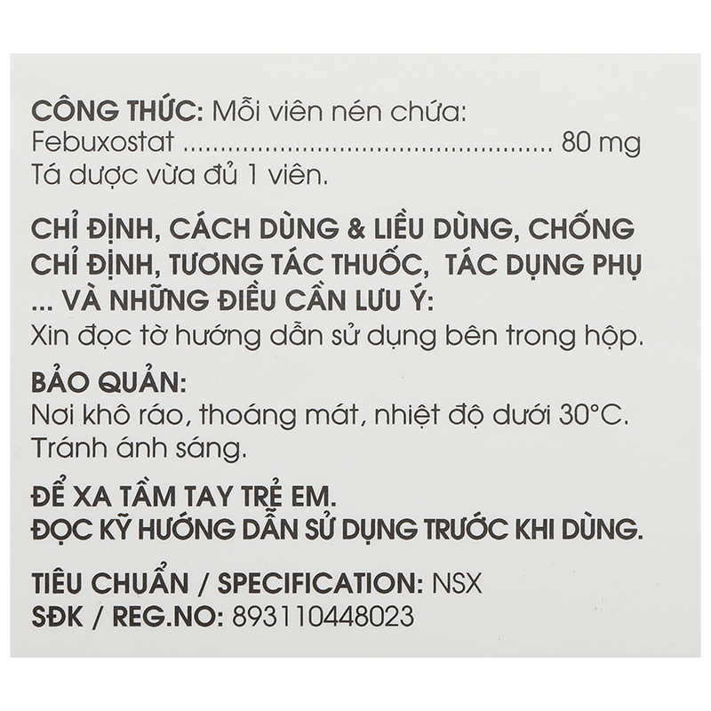 Febuxostat-5A Farma 80mg điều trị tăng acid uric máu (3 vỉ x 10 viên) - 8