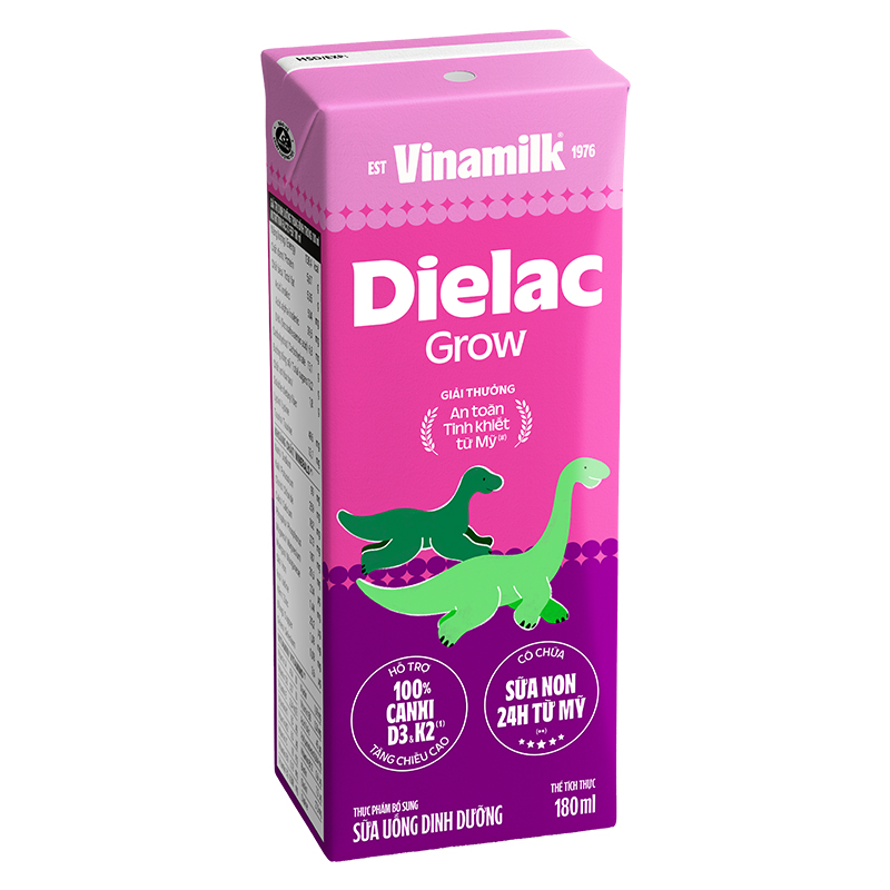 Lốc 4 hộp sữa non pha sẵn Dielac Grow 180 ml (từ 1 tuổi) - Giao bao bì ngẫu nhiên 3