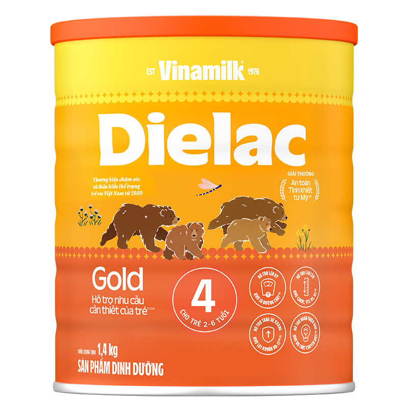 Sữa bột Dielac Gold số 4 (sữa non) hương vani 1.4 kg (2 - 6 tuổi) - Giao bao bì ngẫu nhiên 3