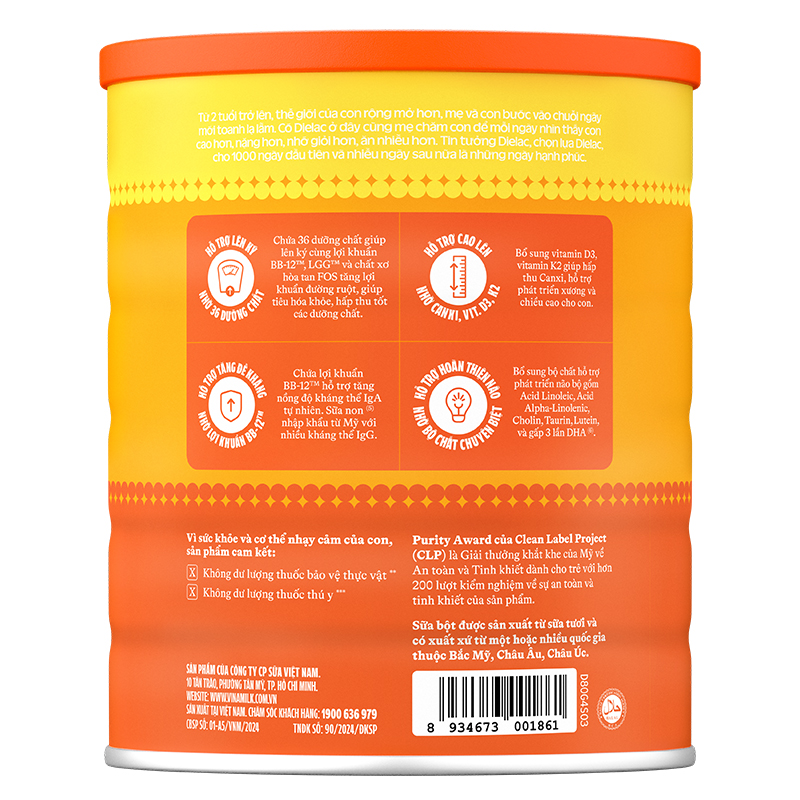 Sữa bột Dielac Gold số 4 (sữa non) hương vani 1.4 kg (2 - 6 tuổi) - Giao bao bì ngẫu nhiên 4