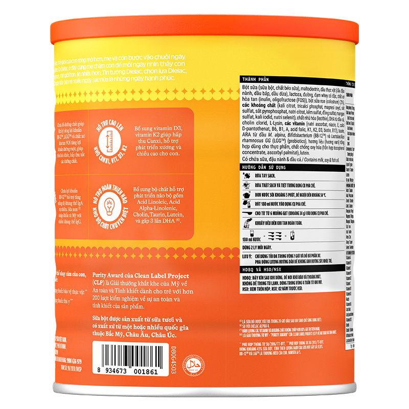 Sữa bột Dielac Gold số 4 (sữa non) hương vani 1.4 kg (2 - 6 tuổi) - Giao bao bì ngẫu nhiên 6