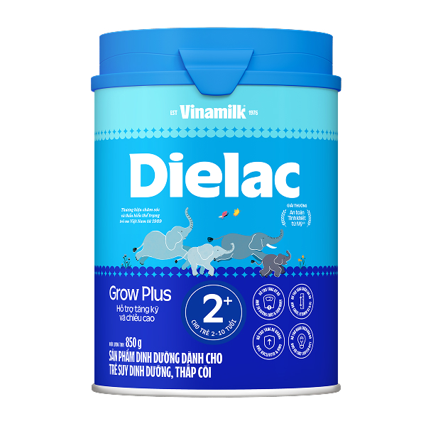 Sữa Dielac Grow Plus 2+ hương vani 850g (2 - 10 tuổi) nâng cao miễn dịch - AVAKids.com