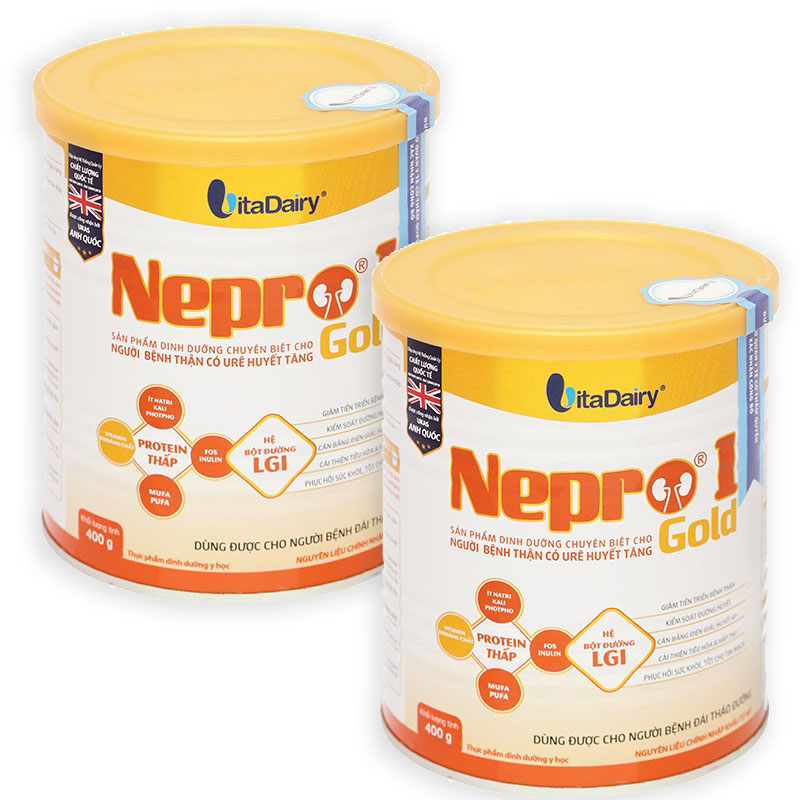 Combo 2 lon Sữa bột Nepro 1 Gold dành cho người bệnh thận