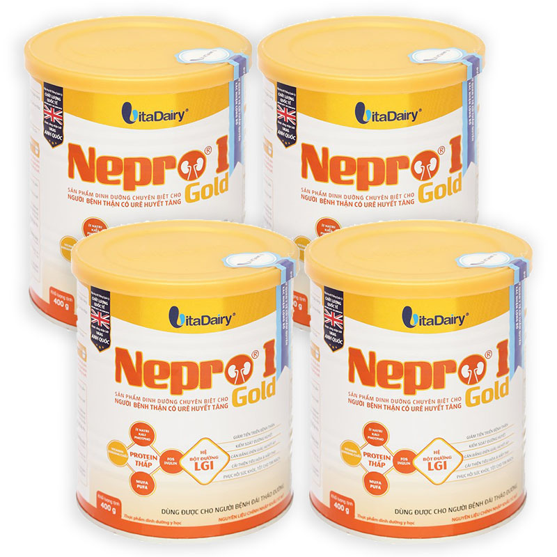 Combo 4 lon Sữa bột Nepro 1 Gold dành cho người bệnh thận