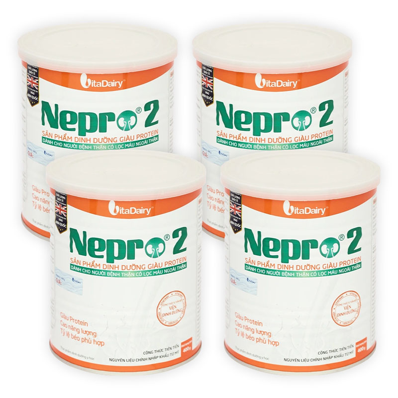 Combo 4 lon Sữa bột Nepro 2 dành cho người bệnh thận có lọc máu