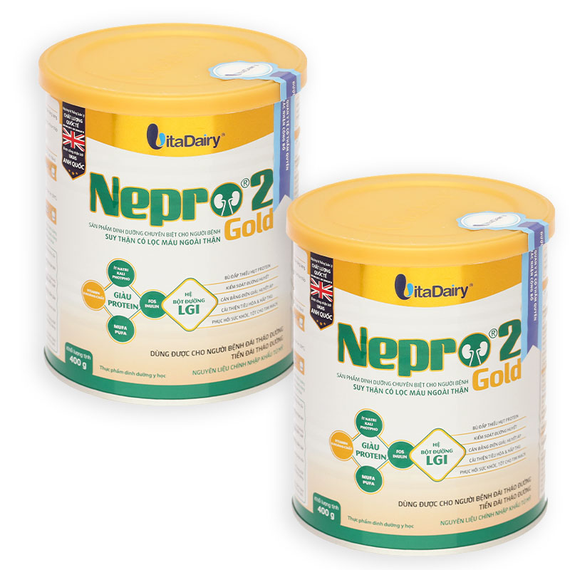 Combo 2 lon Sữa bột Nepro 2 Gold dành cho người bệnh thận có lọc máu