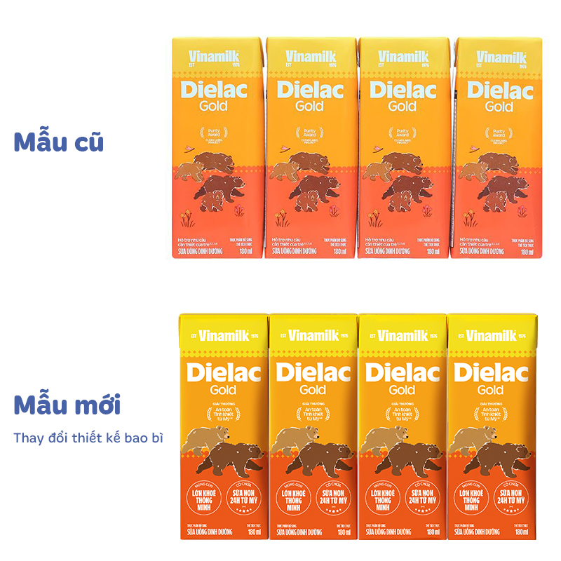 Thùng 48 hộp sữa non pha sẵn Dielac Gold 180 ml (từ 1 tuổi) 4