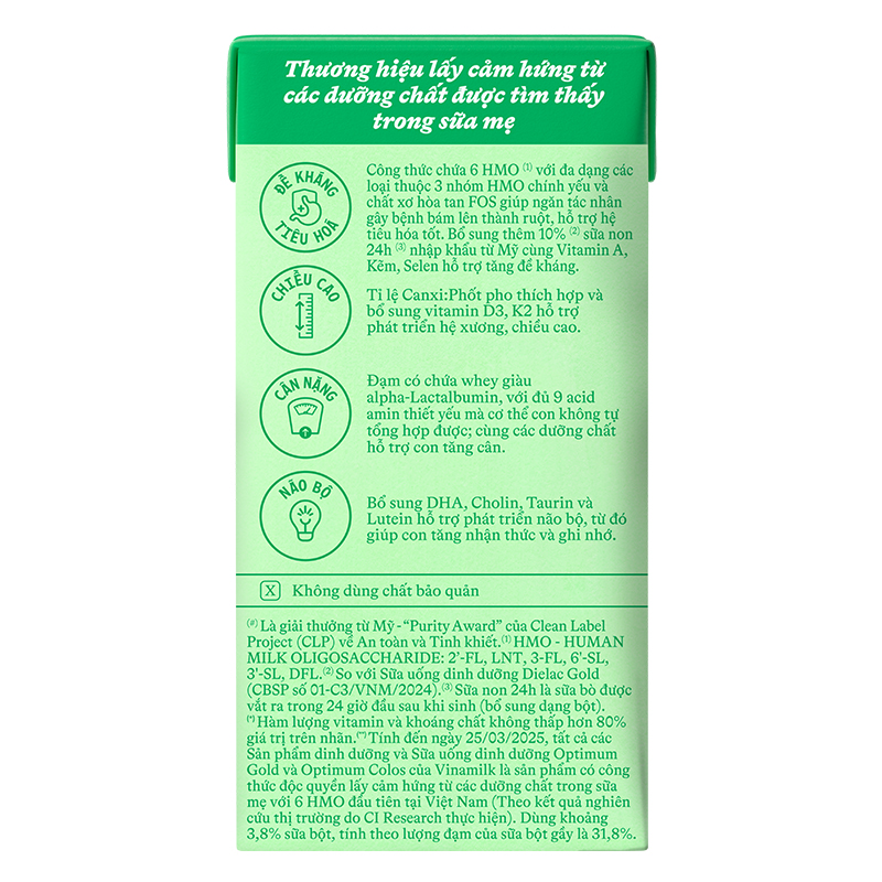 Lốc 4 hộp sữa non pha sẵn Optimum Colos 110 ml (từ 1 tuổi) - Giao mẫu ngẫu nhiên 6