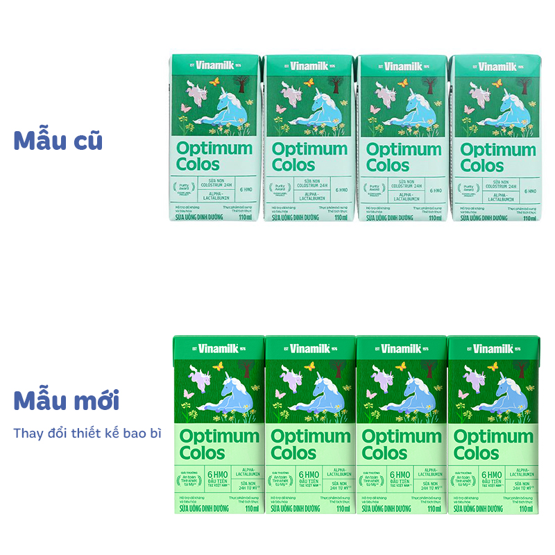 Lốc 4 hộp sữa non pha sẵn Optimum Colos 110 ml (từ 1 tuổi) - Giao mẫu ngẫu nhiên 13