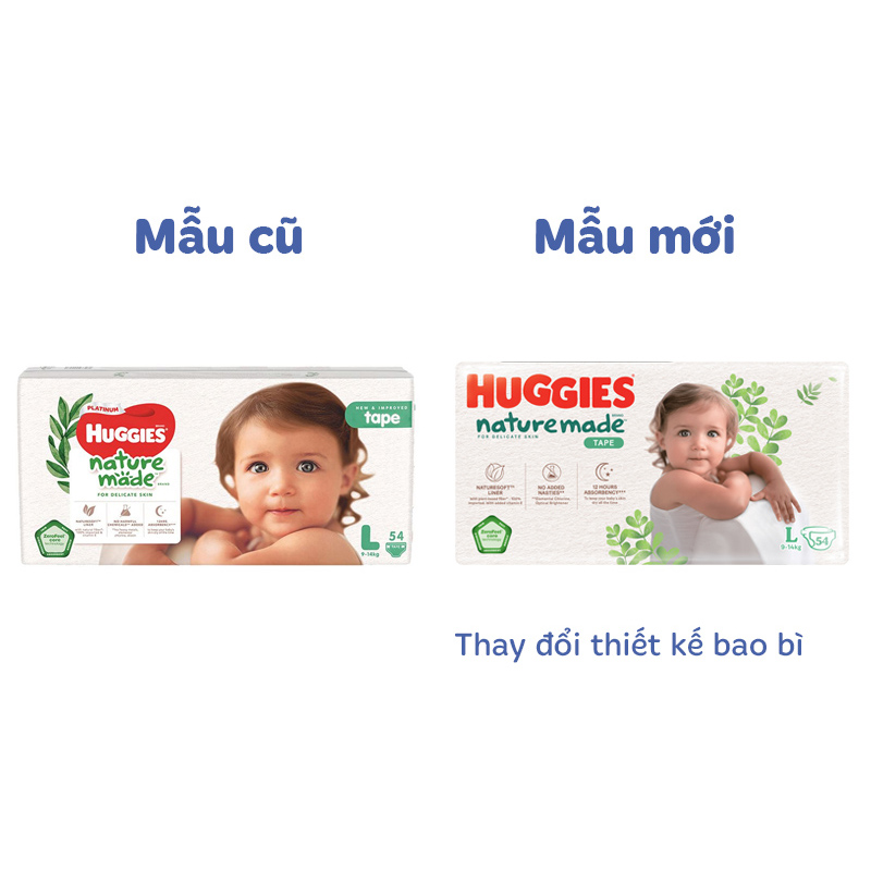 Combo 4 tã dán Huggies Platinum nature made siêu cao cấp size L 54 miếng (9 - 14 kg) - Giao bao bì ngẫu nhiên 17