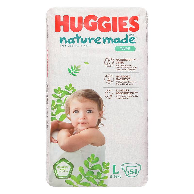 Combo 4 tã dán Huggies Platinum nature made siêu cao cấp size L 54 miếng (9 - 14 kg) - Giao bao bì ngẫu nhiên 18