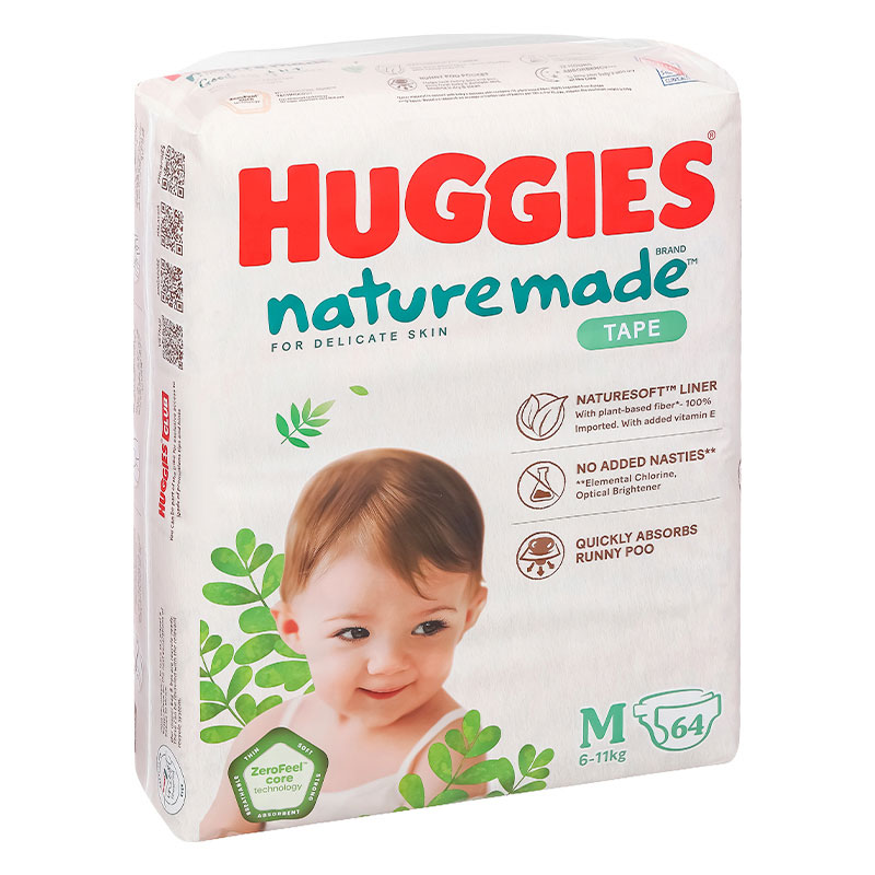 Combo 4 tã dán Huggies Platinum nature made siêu cao cấp size M 64 miếng (6 - 11 kg) - Giao bao bì ngẫu nhiên 19