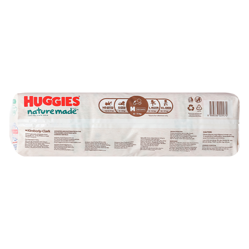 Combo 4 tã dán Huggies Platinum nature made siêu cao cấp size M 64 miếng (6 - 11 kg) - Giao bao bì ngẫu nhiên 20
