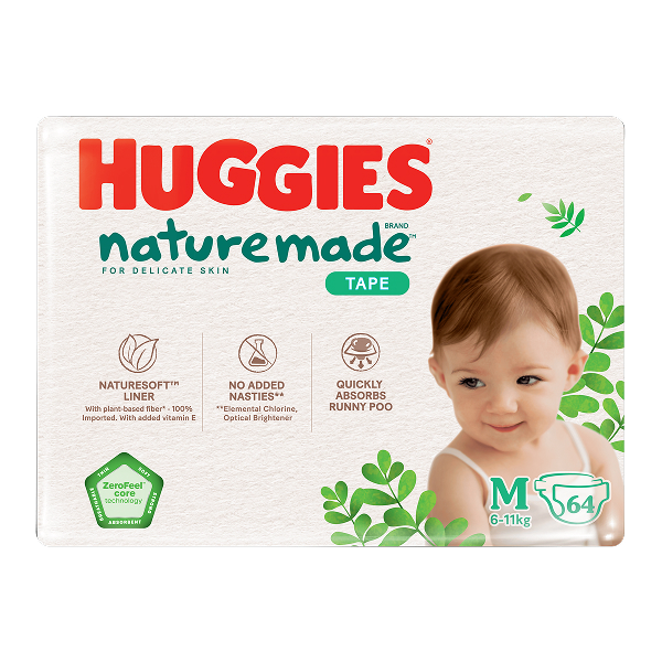 Tã dán Huggies Platinum Nature Made size M 64 miếng GIÁ TỐT - AVAKids.com
