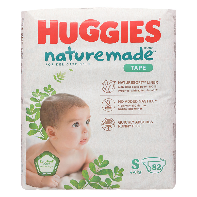 Combo 2 tã dán Huggies Platinum nature made siêu cao cấp size S 82 miếng/bịch (4 - 8 kg) - Giao bao bì ngẫu nhiên 14