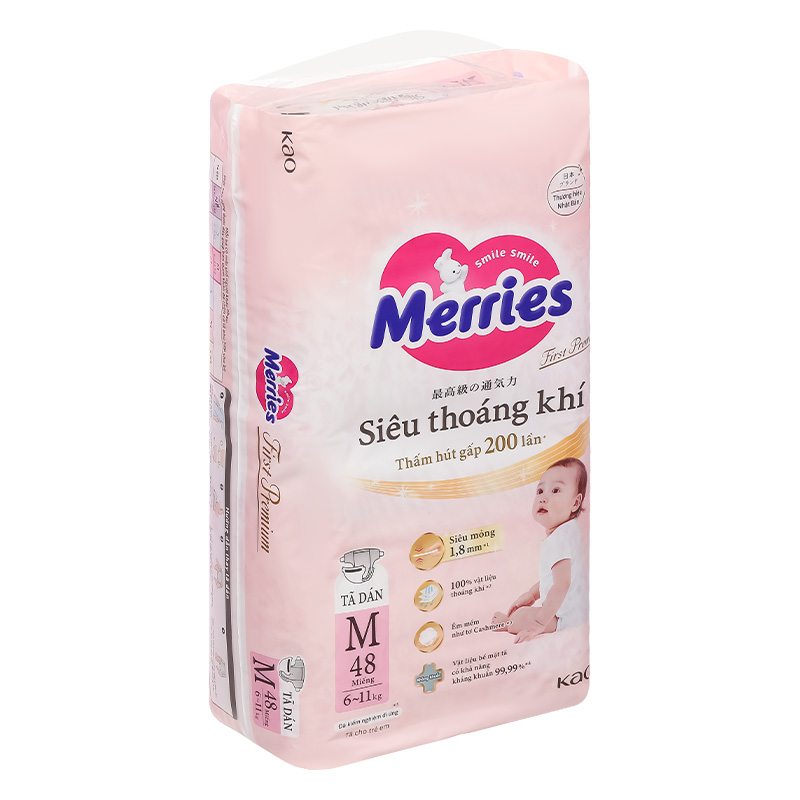 Tã dán Merries First Premium size M 48 miếng (6 - 11 kg) 3