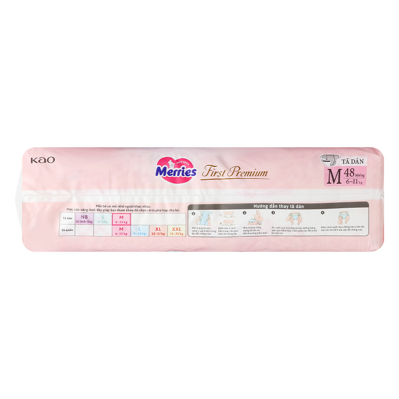 Tã dán Merries First Premium size M 48 miếng (6 - 11 kg) 4